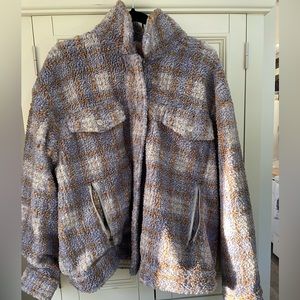 Free People fuzzy biker coat